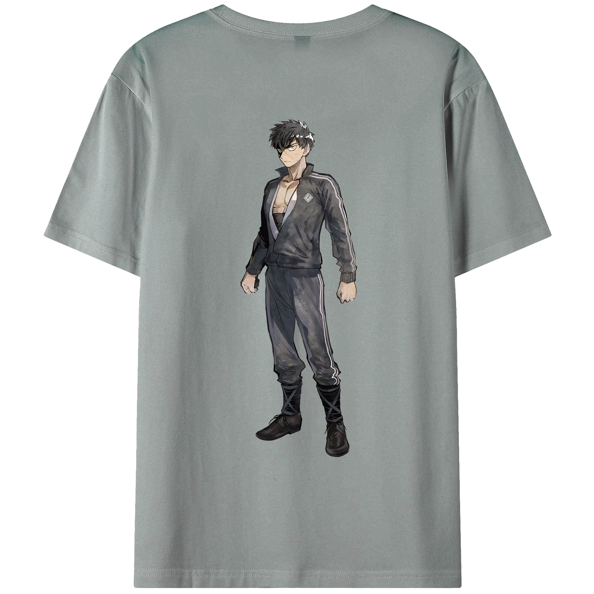 （画像用） 刀剣乱舞 Touken Ranbu 綿100％ メンズ半袖Tシャツ（バックプリント） 通気性